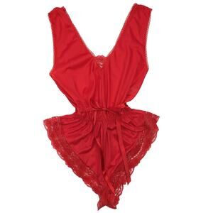 Vintage Red Teddy / Romper
